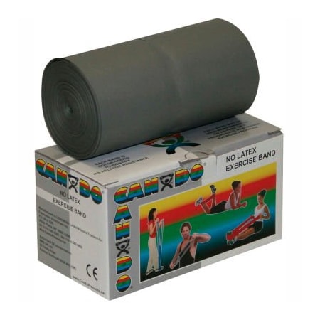 Fabrication Enterprises CanDo Latex-Free Exercise Band, Silver, 6 Yard Roll, 1 Roll/Box 1357517
